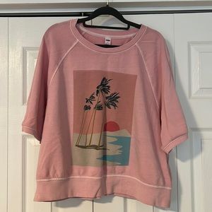 XL pink Old Navy sweater tee.